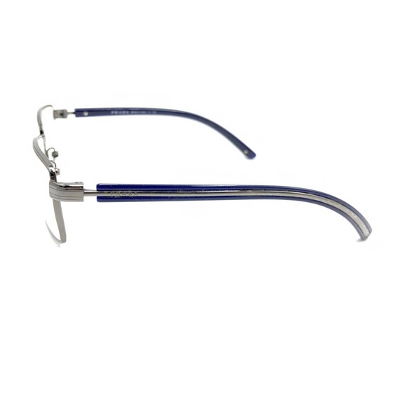 Prada VPR 65L 5AV-1O1 Gunmetal Silver Blue Eyeglasses Frames 55-16 140 Italy - Picture 7 of 12